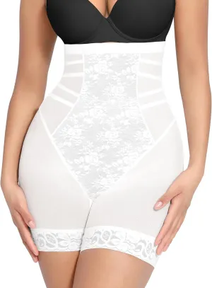 FeelinGirl Shapewear Tummy Control Body Shaper Control Panties High Waisted Lace Shapewear Shorts Butt Lifting