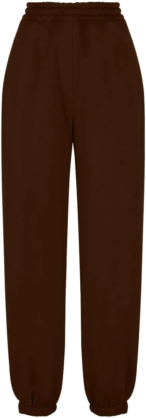 Fleece Lined Jogger Sweatpants Women Baggy Cinch Bottom Sweatpants Drawstring High Waisted Jogger Pants with Pockets