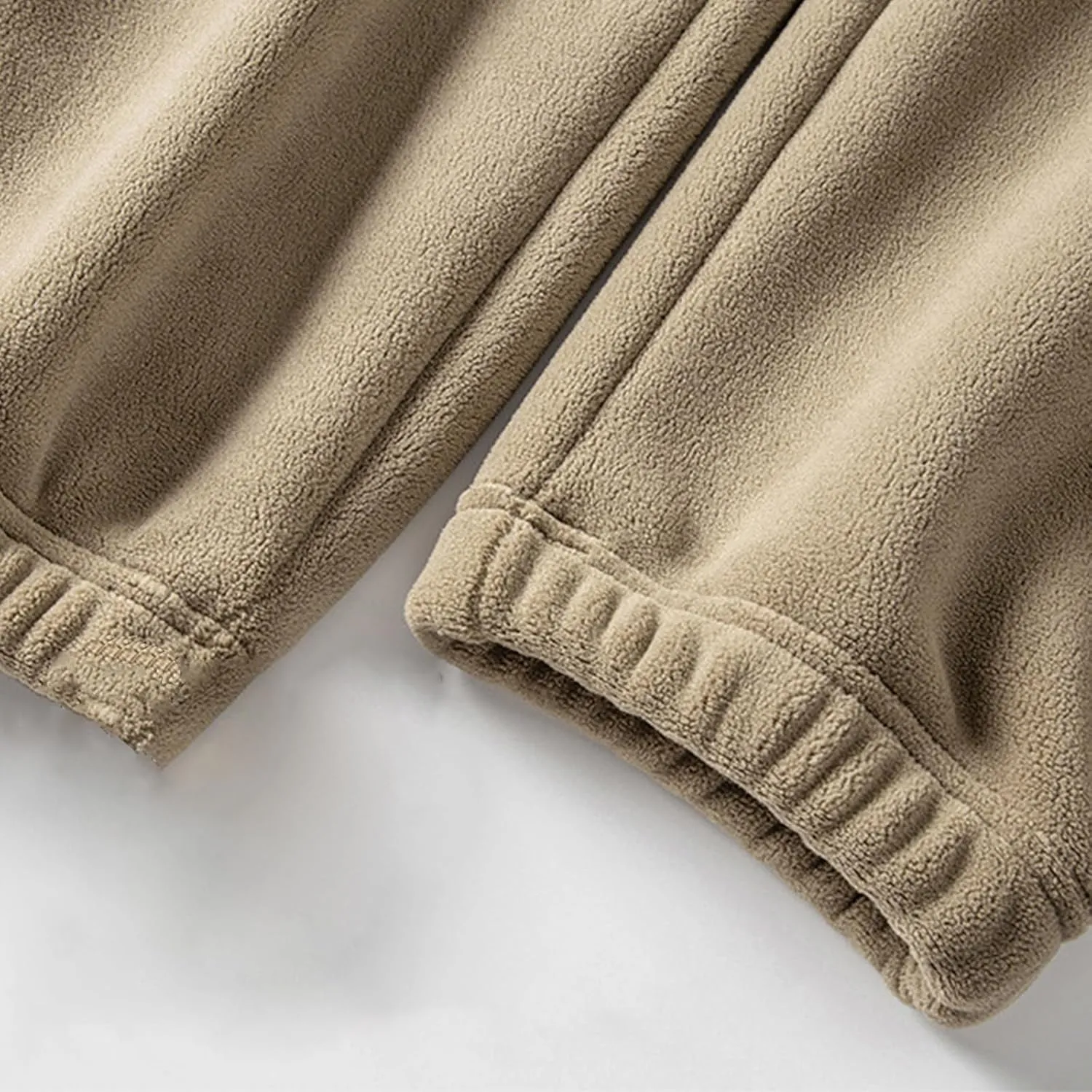 Fleece Lined Pants Men Pants Trousers Casual Pants Drawstring Elastic Waist Straight Leg Active Winter Thicken Track