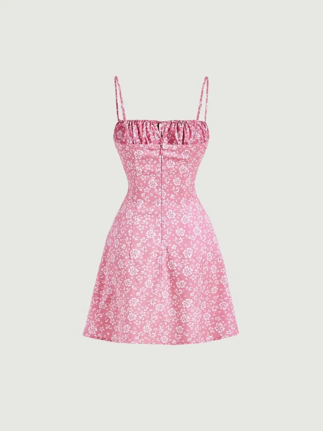 Floerns Women's Summer Floral Cherry Print A Line Short Cami Dress