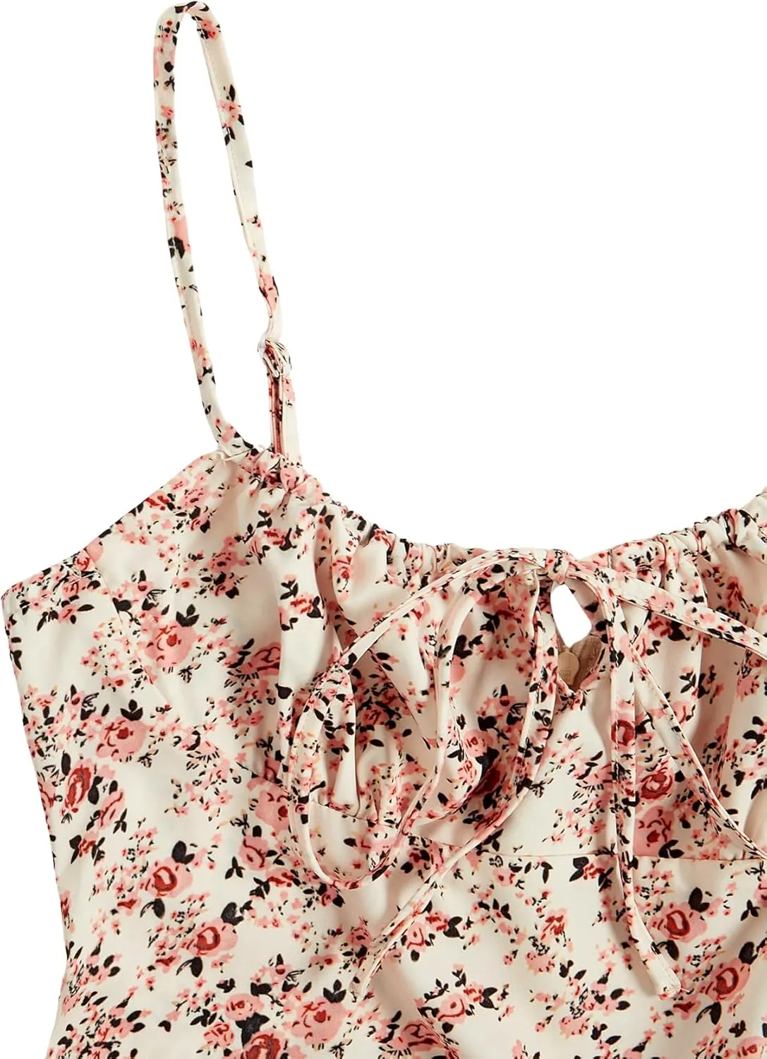 Floerns Women's Summer Floral Cherry Print A Line Short Cami Dress