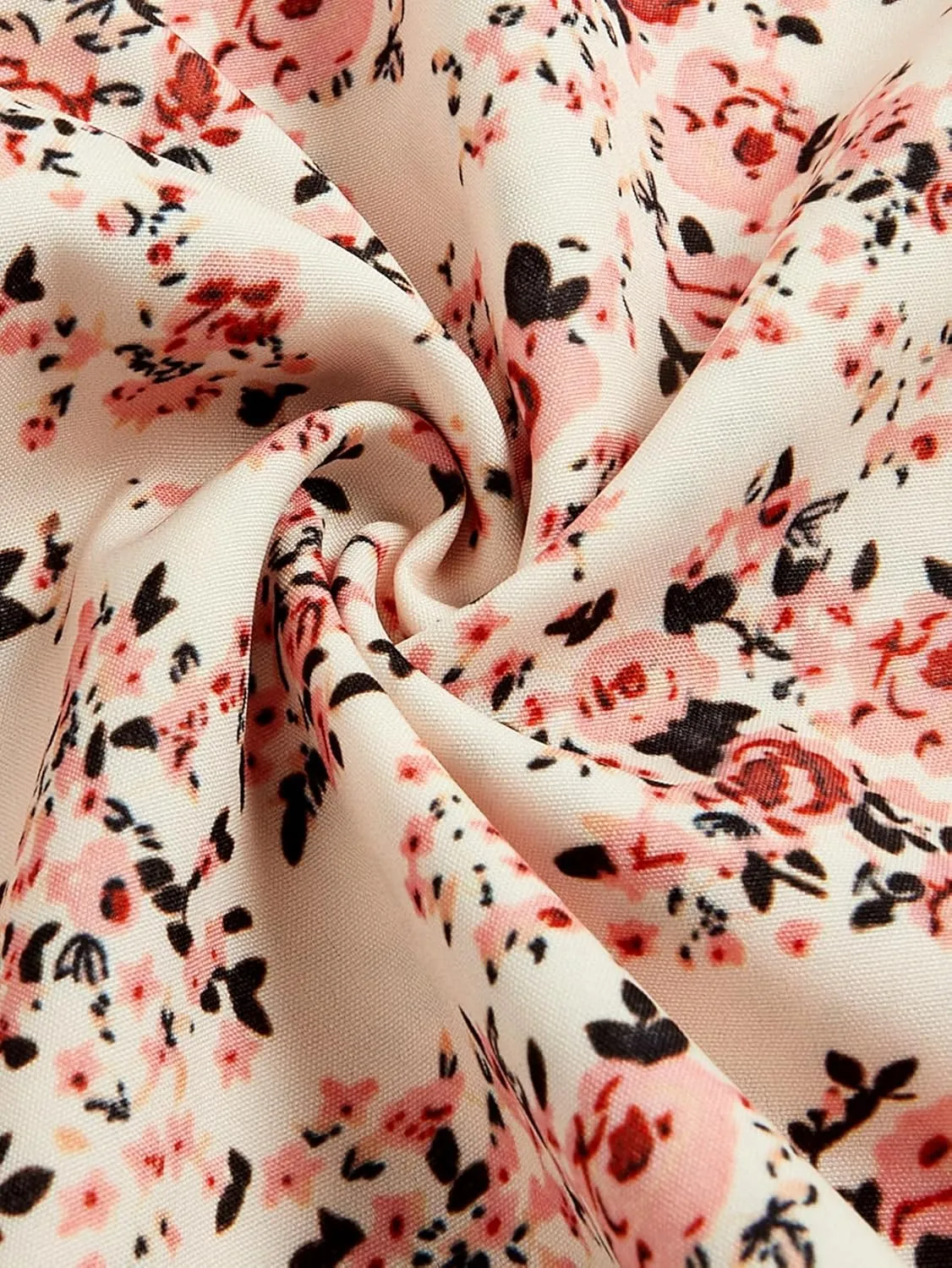 Floerns Women's Summer Floral Cherry Print A Line Short Cami Dress