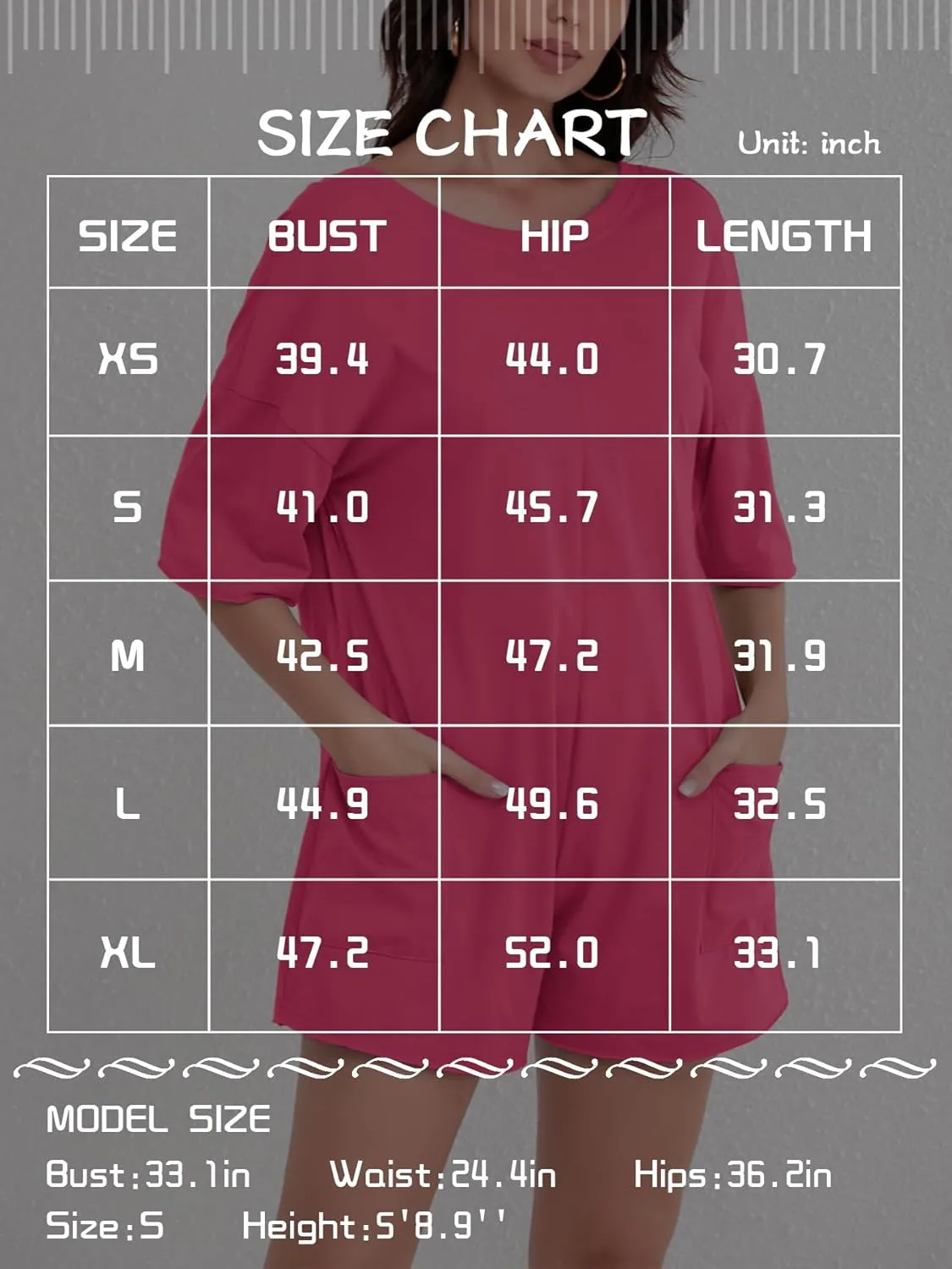FLORENCE IISA Rompers for Women 2024 Casual Sumer Short Sleeve Oversized Athletic Romper Hot Shot Tee Romper with Pockets