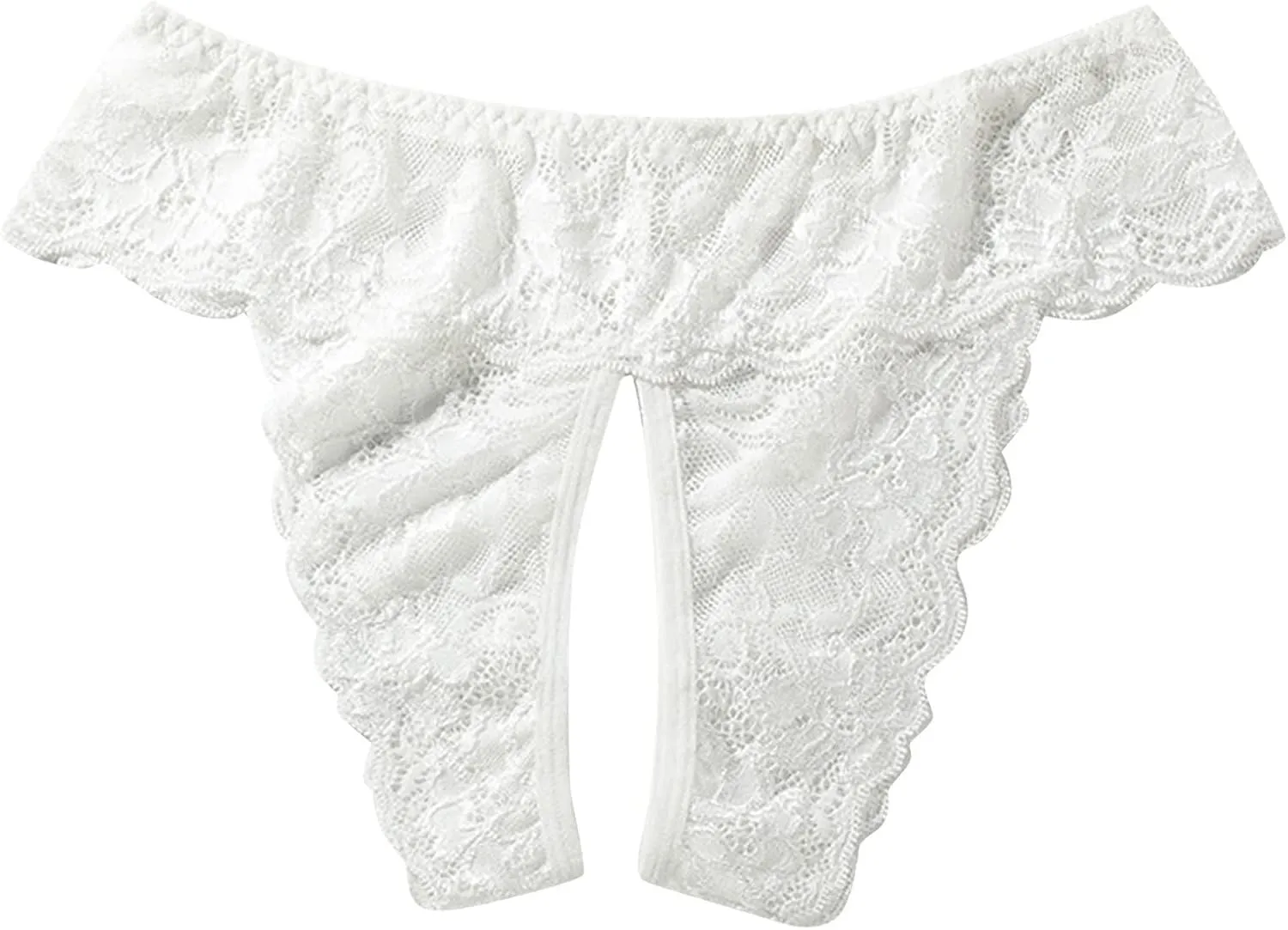 Franterd Sexy Panties for Women Lace Briefs Hollow Out Stretch Underwear, Womens Plus Size Thong Scallop Trim Thongs Briefs