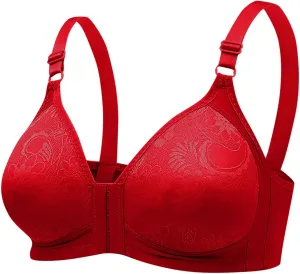 Front Closure Bra for Women 2025 Push Up Wirefree Bra Seamless Comfort Soft Brassiere with Adjustable Straps