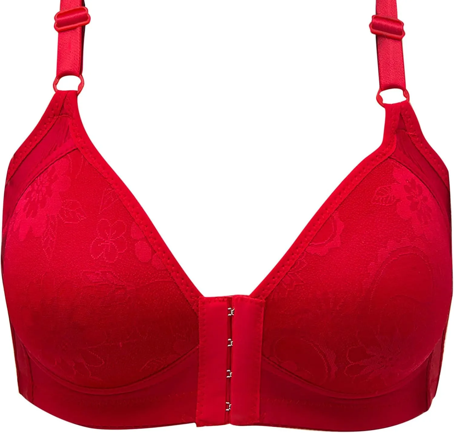 Front Closure Bra for Women 2025 Push Up Wirefree Bra Seamless Comfort Soft Brassiere with Adjustable Straps
