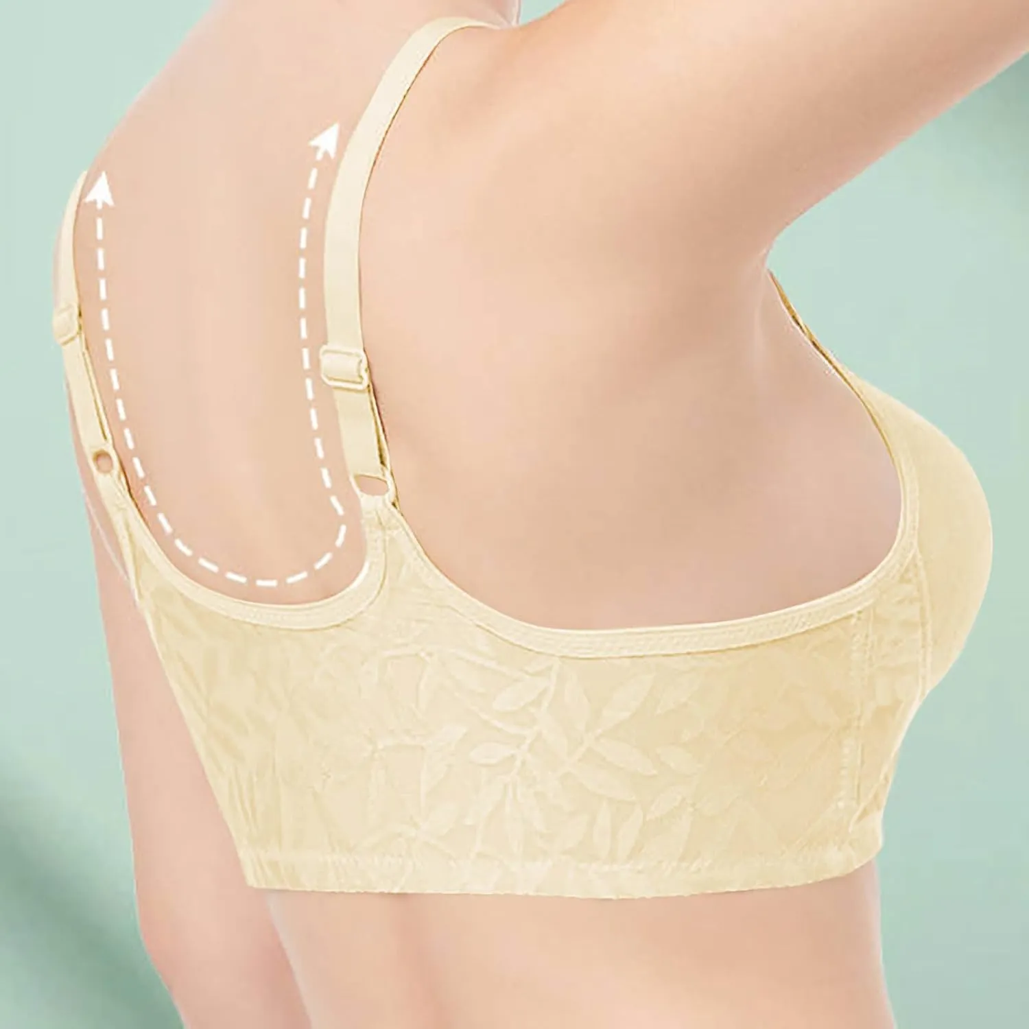 Front Closure Bralettes for Women Full Coverage Beauty Back Lifting Bras Adjustable Straps Push Up Comfy Everyday Bra