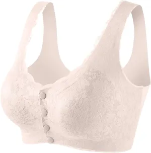 Front Closure Bras for Women Scalloped Push Up T Shirt Bralette Beauty Back Comfy Breathable No Underwire Everyday Bra