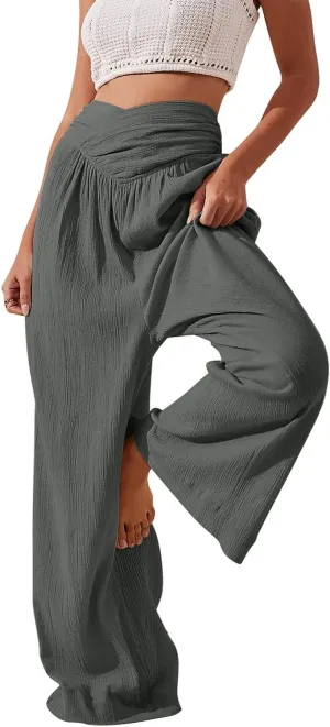 Girl Women Outdoor Pants,Women's High Waisted Wide Leg Sweatpants Casual Yoga Jogger Pants Spring&Summer Clothing