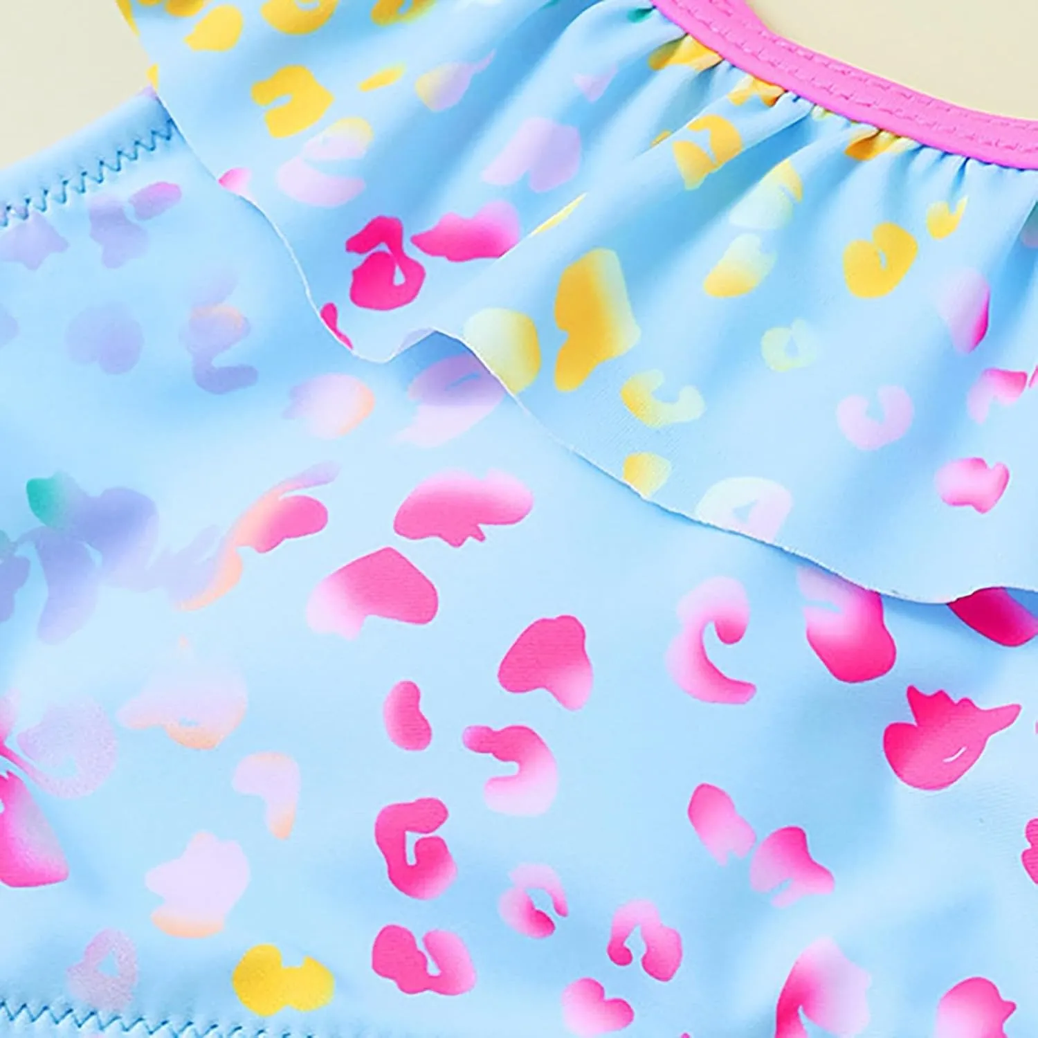 Girl's 2 Piece Swimsuit Sport High Waist Teen Kids Bikini Set Bathing Suit Swimwear Cute Bikini Sets