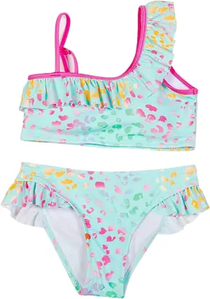 Girl's 2 Piece Swimsuit Sport High Waist Teen Kids Bikini Set Bathing Suit Swimwear Cute Bikini Sets