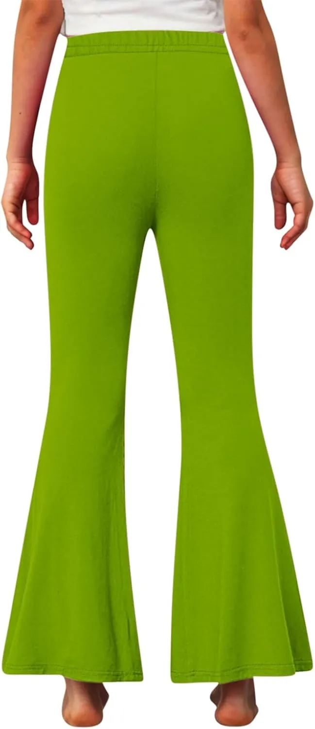 Girls Leggings Casual High Waisted Flare Pants Kids Stretch Workout Yoga Leggings Dance School Uniforms 2-13 Years