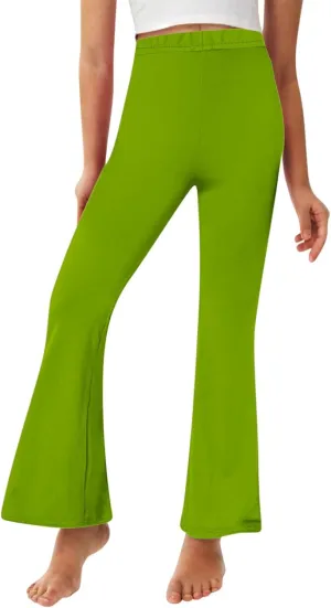 Girls Leggings Casual High Waisted Flare Pants Kids Stretch Workout Yoga Leggings Dance School Uniforms 2-13 Years