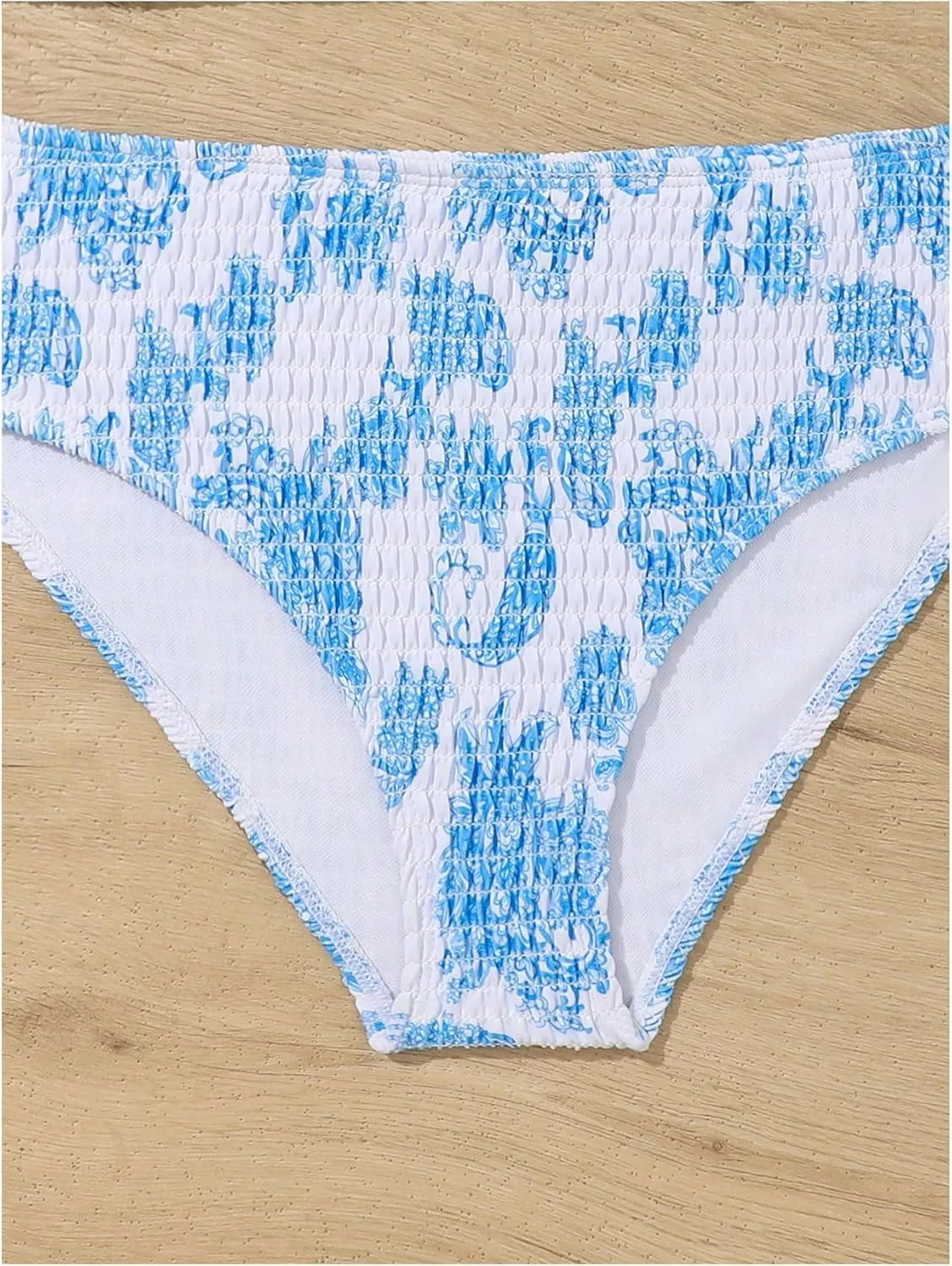 Girl's Tie Dye Smocked 2 Piece Swimwear Sets Backless Halter Bikini Cute Brief Bathing Suit
