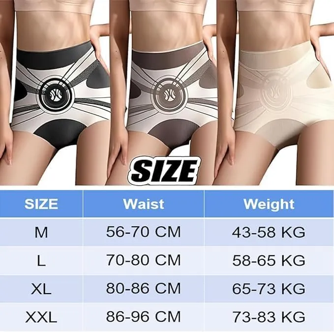 High Waist Seamless Liquid Ice Silk Shaping Pants Women Butt Lifting Ice Silk Body Shapewear Brief (2PC)