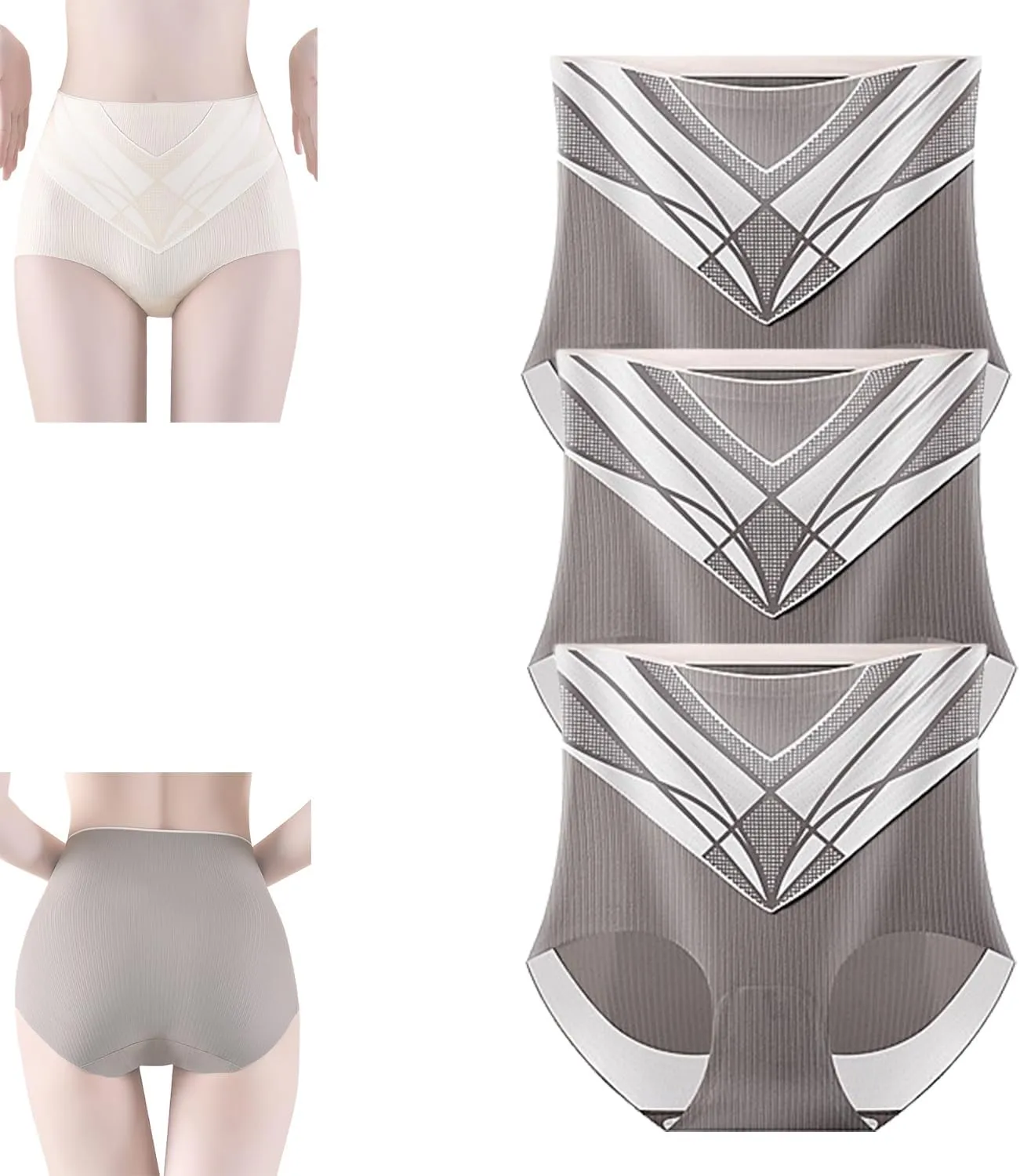 High Waist Seamless Liquid Ice Silk Shaping Pants, Women Butt Lifting Ice Silk Body Shapewear Brief