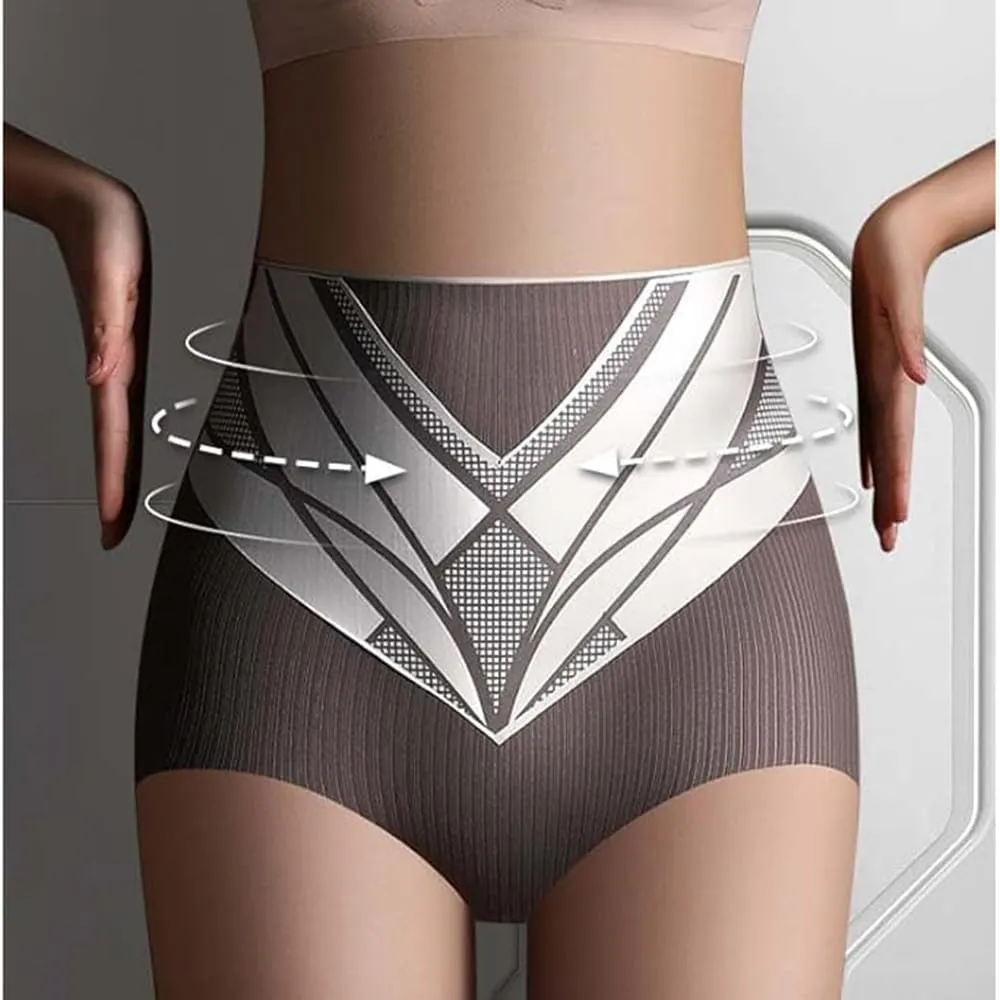 High Waist Seamless Liquid Ice Silk Shaping Pants,Women Butt Lifting Ice Silk Body Shapewear Brief