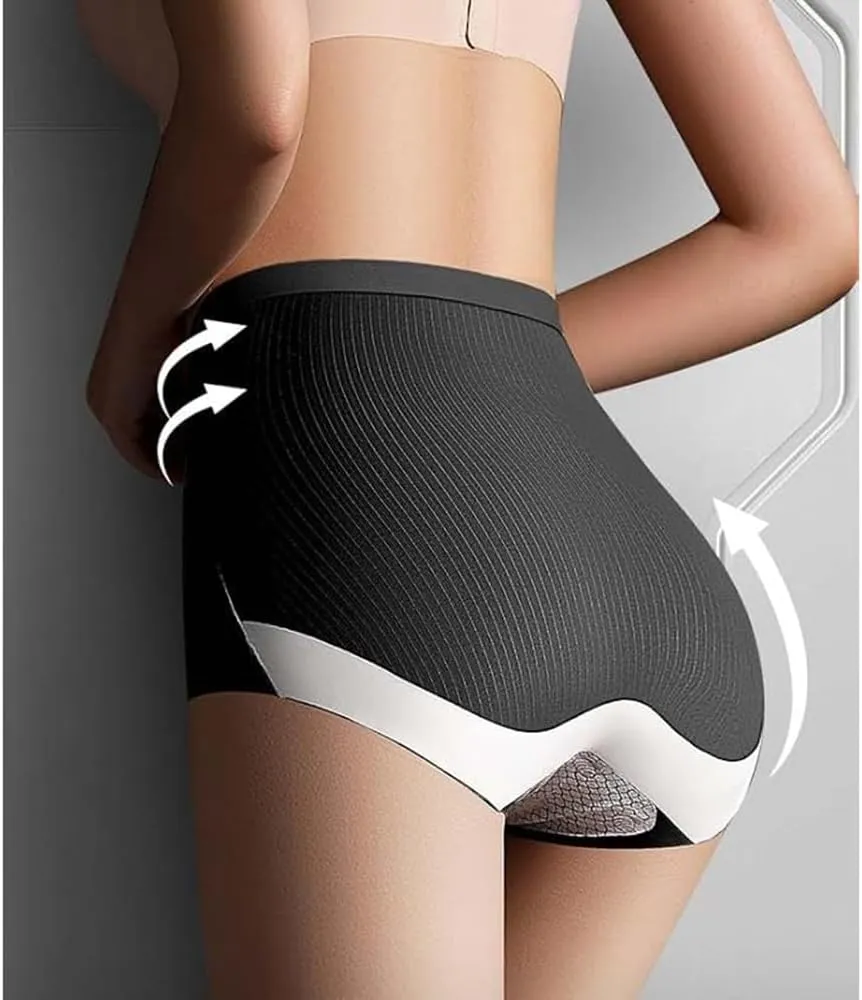 High Waist Seamless Liquid Ice Silk Shaping Pants,Women Butt Lifting Ice Silk Body Shapewear Brief