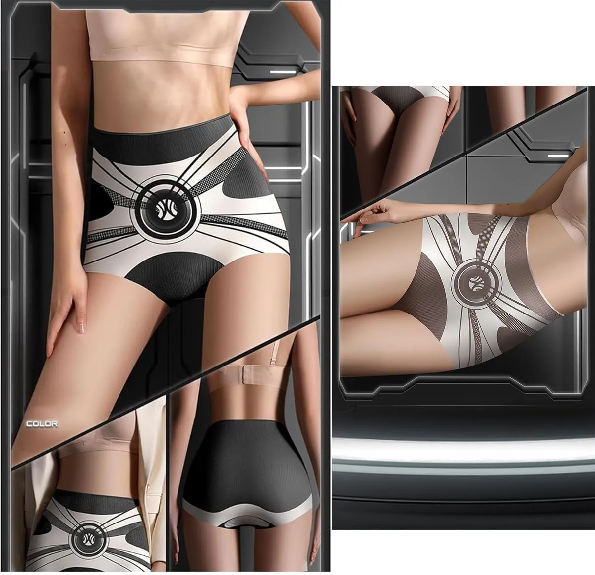 High Waist Seamless Liquid Ice Silk Shaping Pants,Women's Tummy-Controlling Buttocks-Lifting Underwear