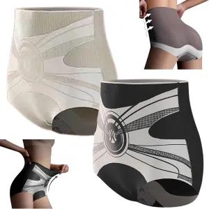 High Waist Seamless Liquid Ice Silk Shaping Pants,Women's Tummy-Controlling Buttocks-Lifting Underwear