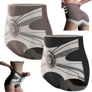 High Waist Seamless Liquid Ice Silk Shaping Pants,Women's Tummy-Controlling Buttocks-Lifting Underwear