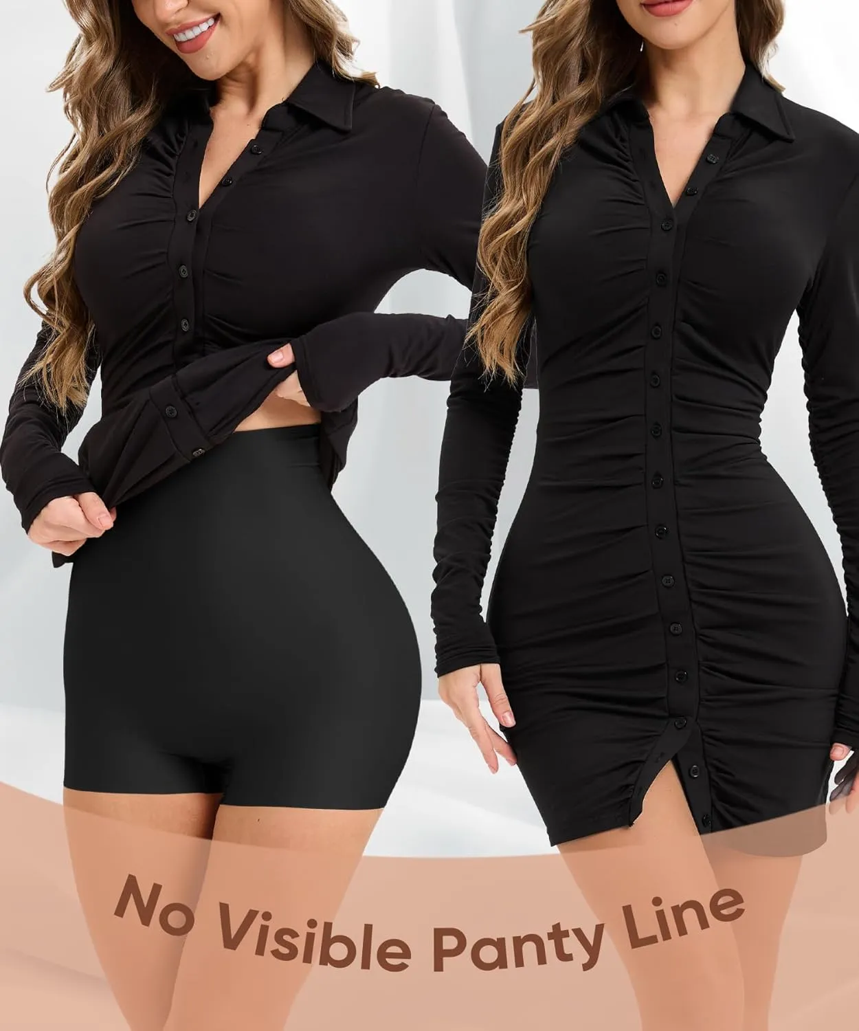 High-Waist Seamless Shaping Boyshorts Panties for Women Slip Shorts Under Dress Shapewear Tummy Control Underwear