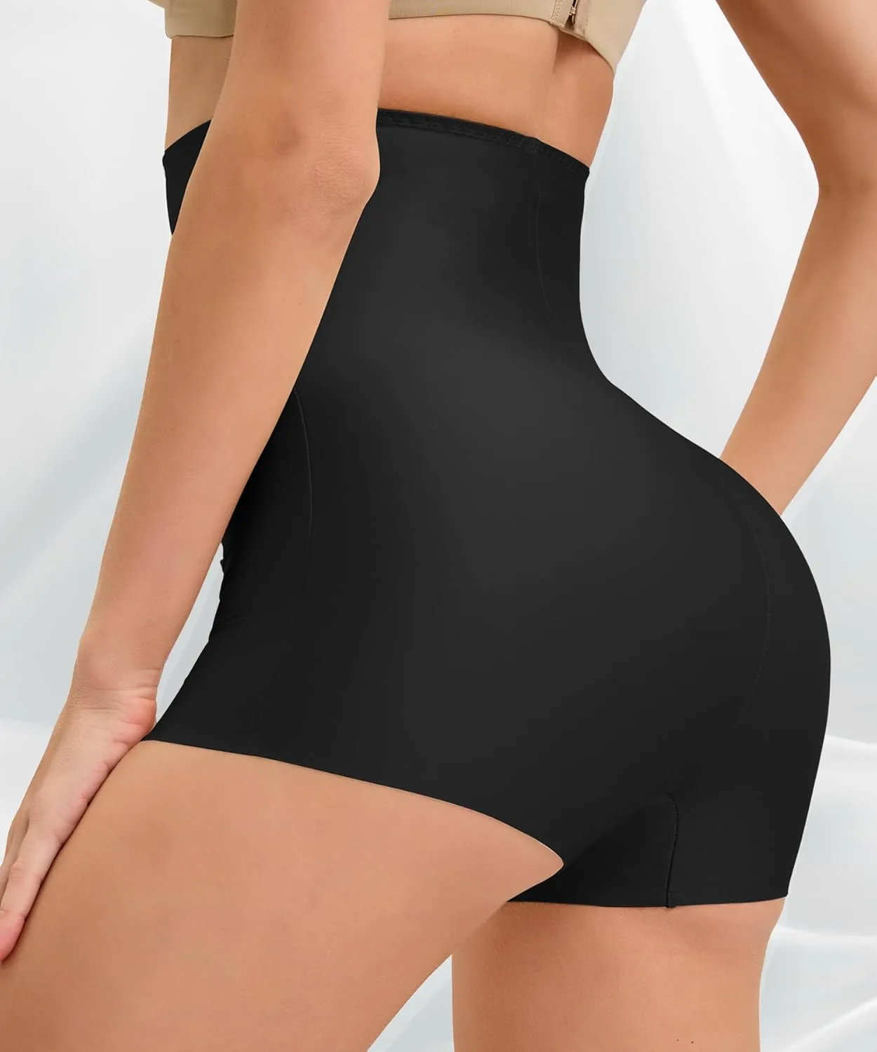 High-Waist Seamless Shaping Boyshorts Panties for Women Slip Shorts Under Dress Shapewear Tummy Control Underwear