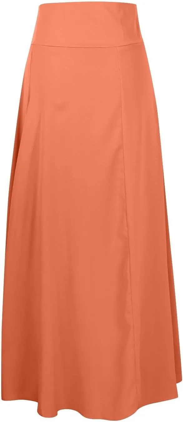 High Waist Wrap Skirt for Women Flowy Skirts Trendy Summer Ruffle High Low Maxi Skirt with Slit Boho Beach Skirts