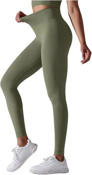 High Waisted Leggings for Women Smooth Soft Yoga Pants Stretchy Tummy Butt Lifting Tights Fashion Thermal Sweatpants