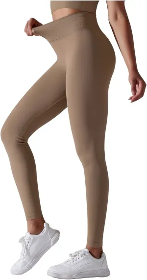 High Waisted Leggings for Women Smooth Soft Yoga Pants Stretchy Tummy Butt Lifting Tights Fashion Thermal Sweatpants