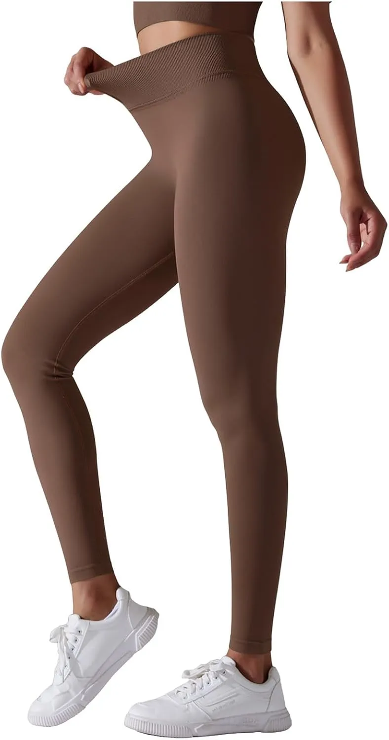 High Waisted Leggings for Women Smooth Soft Yoga Pants Stretchy Tummy Butt Lifting Tights Fashion Thermal Sweatpants