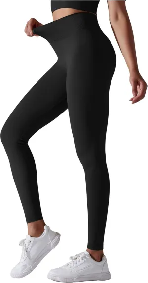 High Waisted Leggings for Women Smooth Soft Yoga Pants Stretchy Tummy Butt Lifting Tights Fashion Thermal Sweatpants
