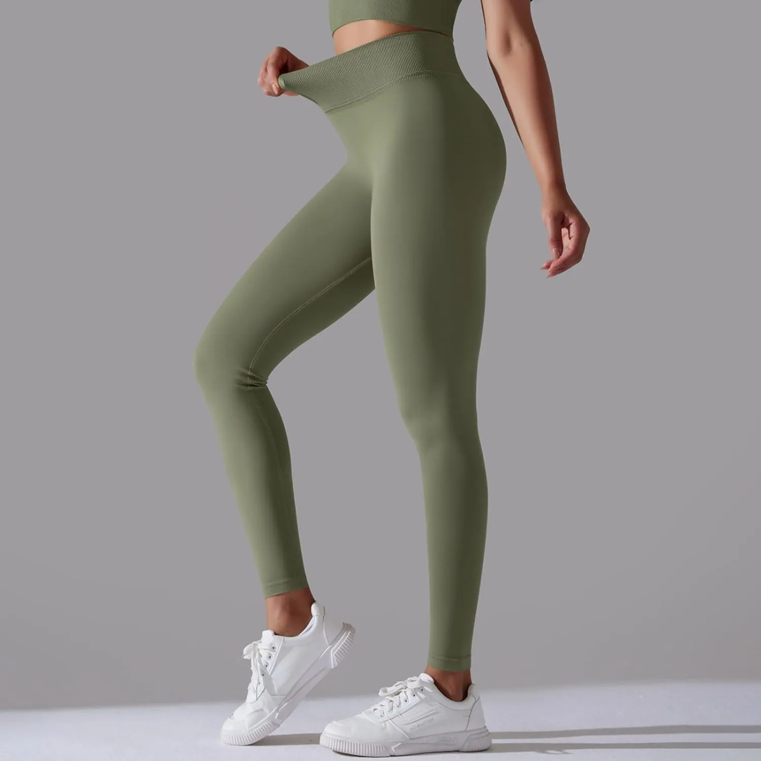 High Waisted Leggings for Women Smooth Soft Yoga Pants Stretchy Tummy Butt Lifting Tights Fashion Thermal Sweatpants