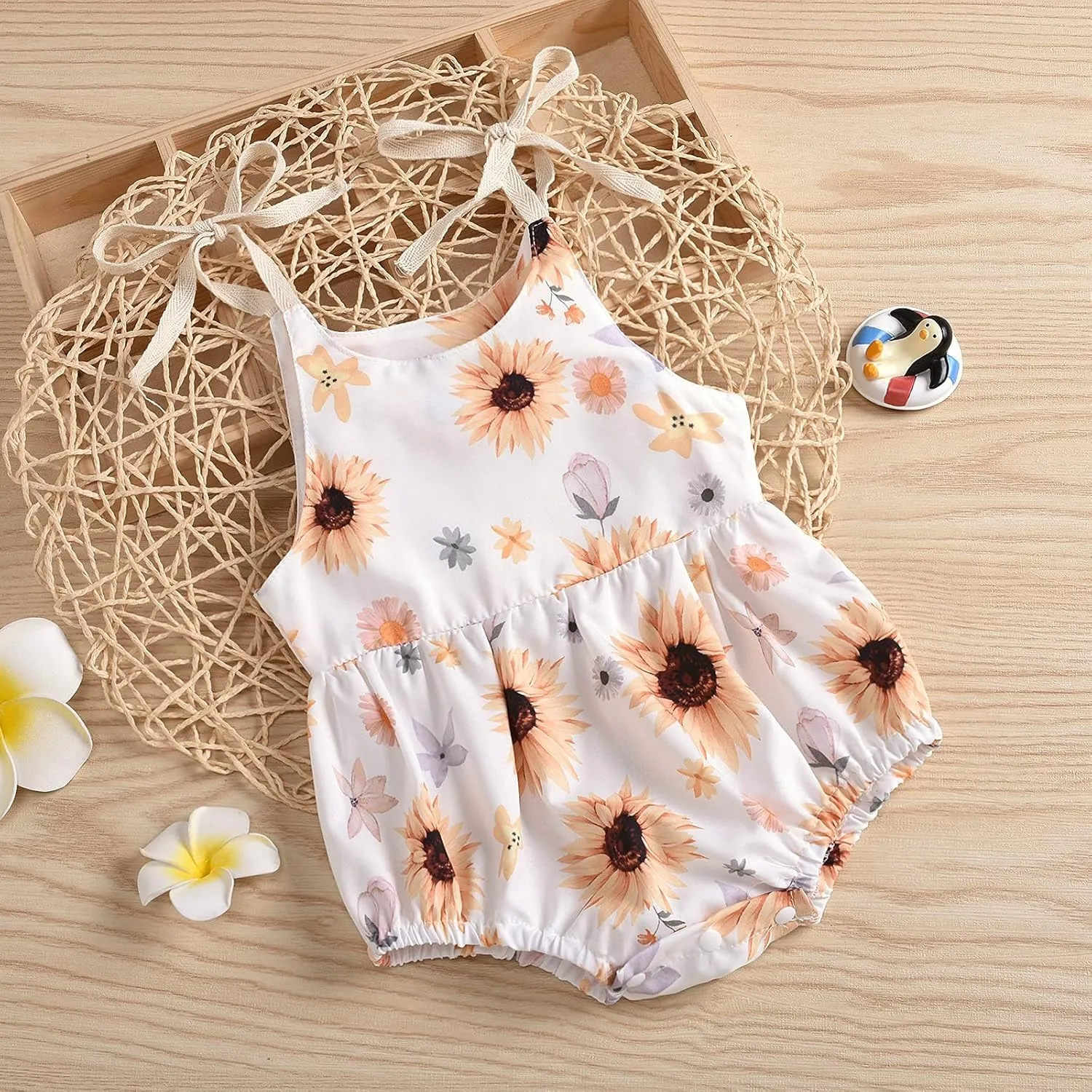 Infant Newborn Baby Girl Floral Romper Kids Spaghetti Strap One Piece Jumpsuit Shorts Toddler Summer Overall Clothes