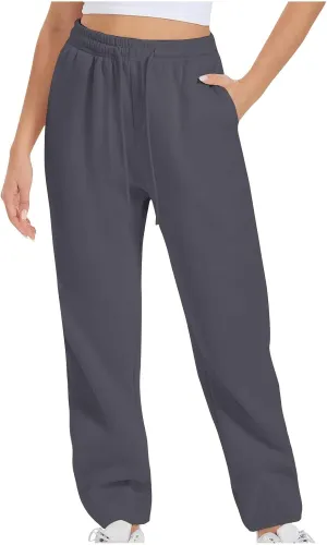 Joggers for Women, Women's Jogger Sweatpants Fleece Lined Winter Pants High Waisted Travel Pants Comfy Lounge Pants