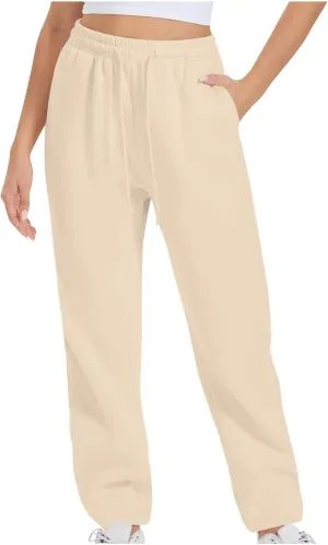 Joggers for Women, Women's Jogger Sweatpants Fleece Lined Winter Pants High Waisted Travel Pants Comfy Lounge Pants
