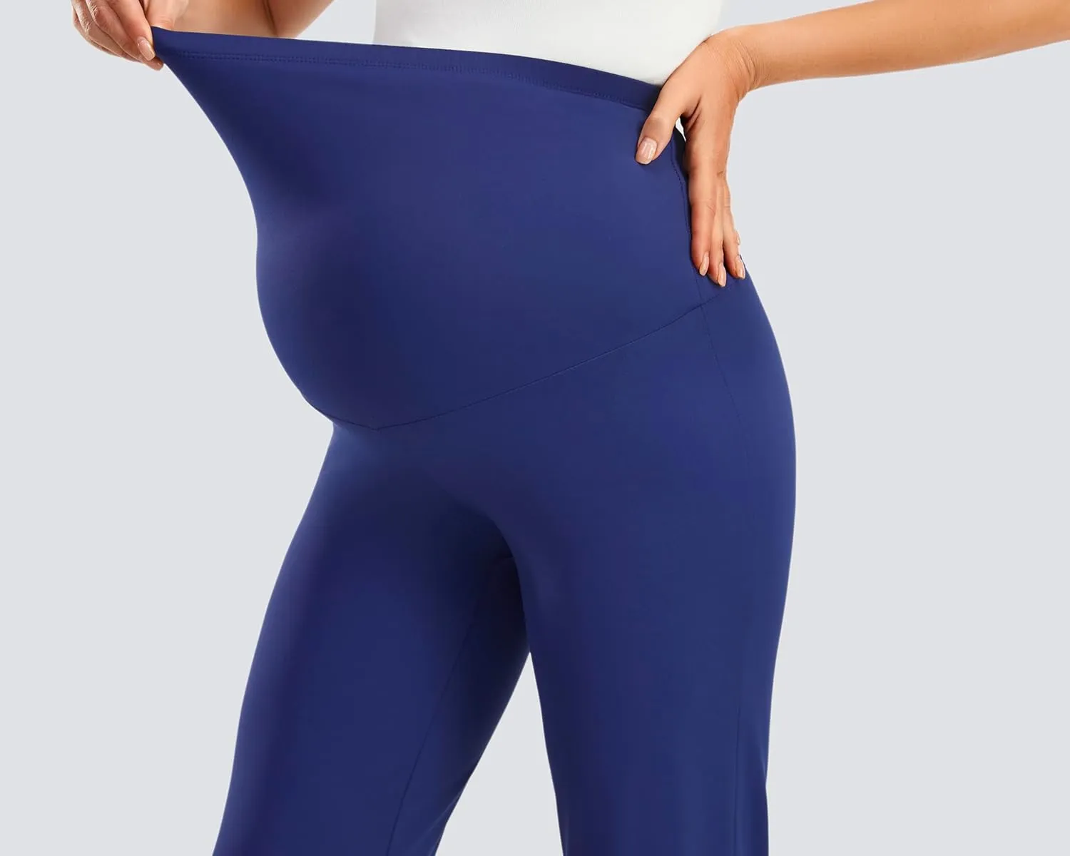 JOYSPELS Smooth Feeling Maternity Leggings Over The Belly Pregnancy Yoga Lounge Straight Wide-Leg Pants for Women
