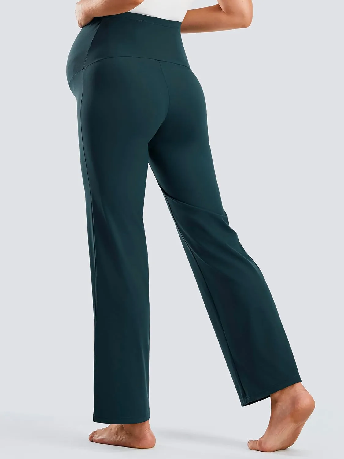 JOYSPELS Smooth Feeling Maternity Leggings Over The Belly Pregnancy Yoga Lounge Straight Wide-Leg Pants for Women
