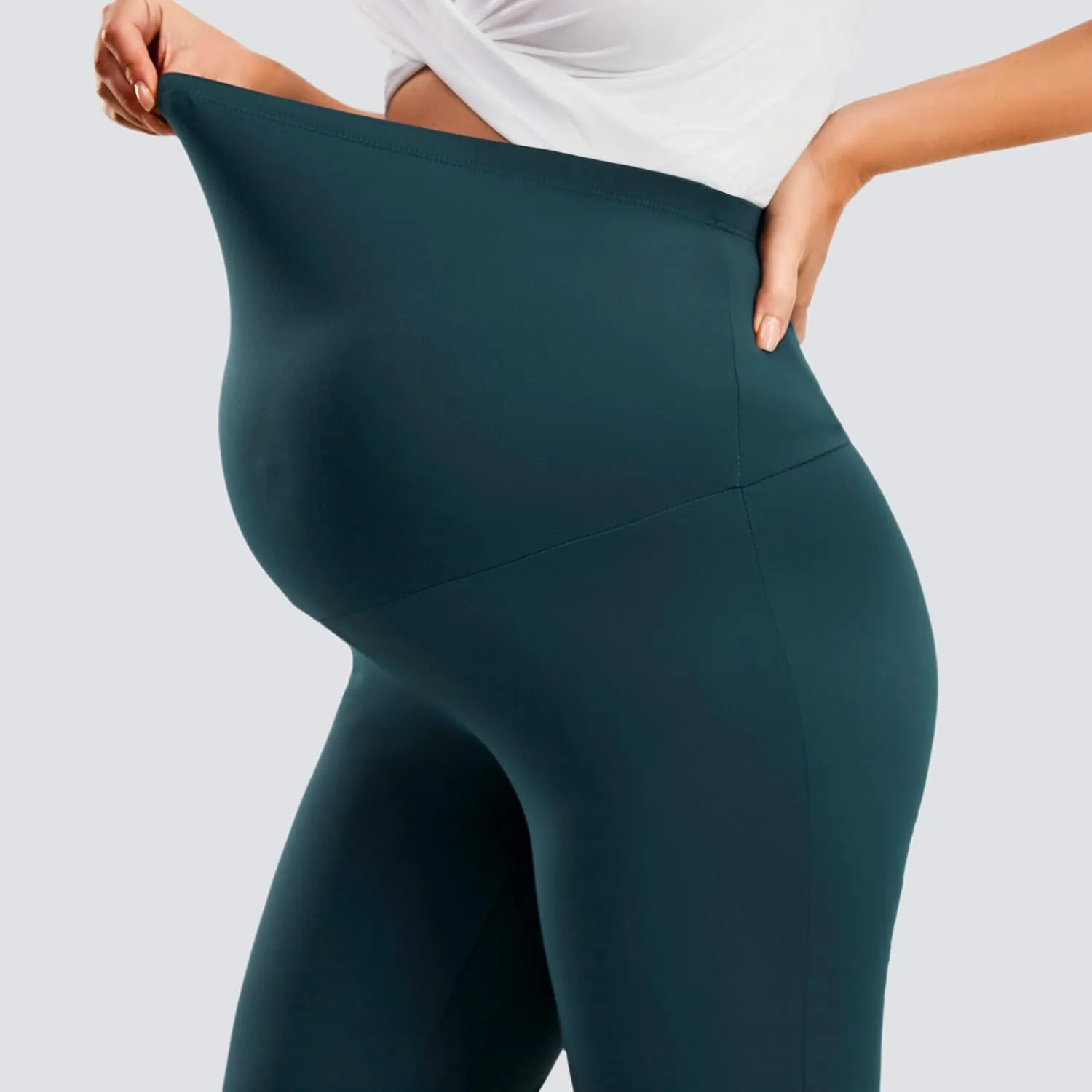 JOYSPELS Smooth Feeling Maternity Leggings Over The Belly Pregnancy Yoga Lounge Straight Wide-Leg Pants for Women