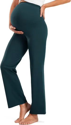 JOYSPELS Smooth Feeling Maternity Leggings Over The Belly Pregnancy Yoga Lounge Straight Wide-Leg Pants for Women