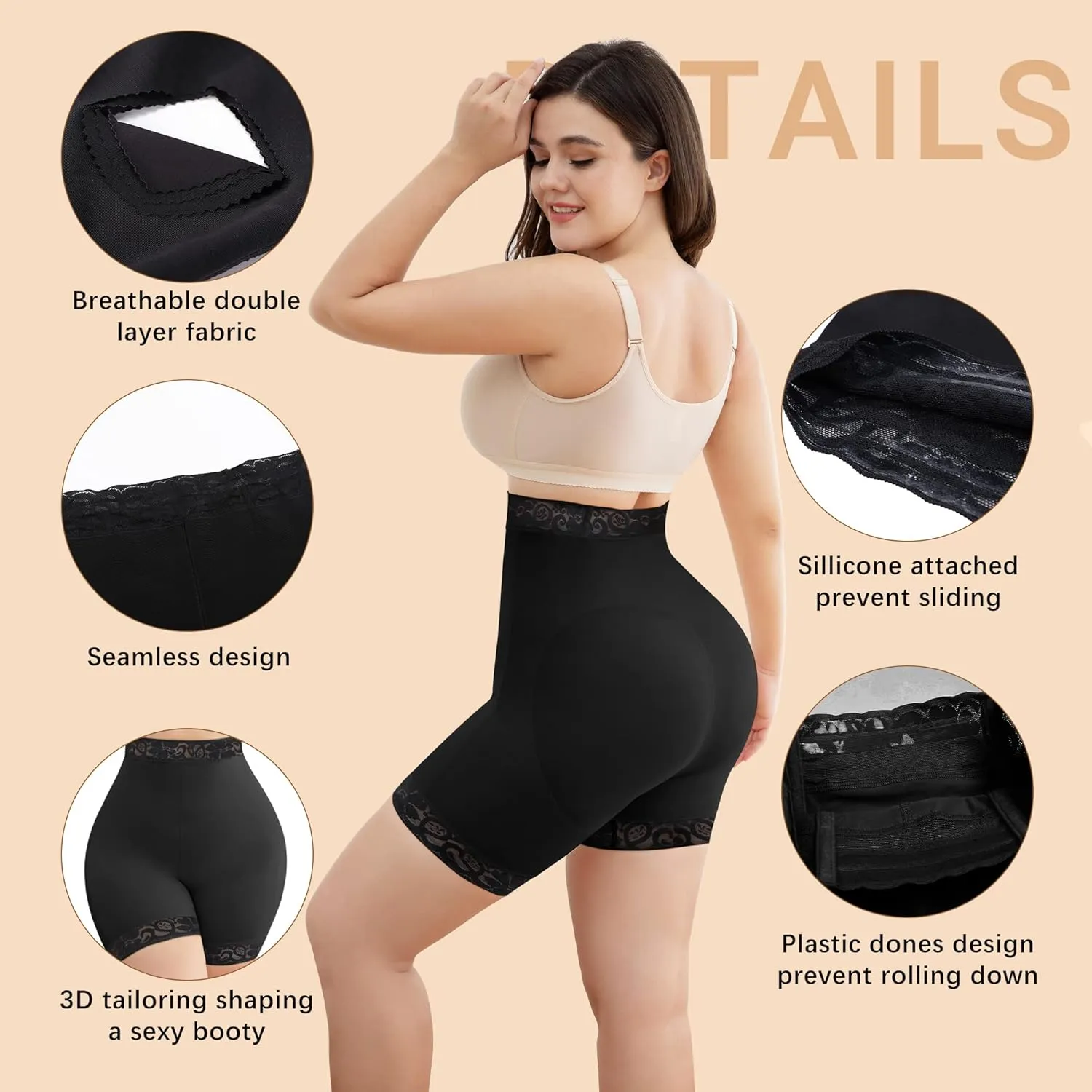 KELLYLEE Butt Lifting Shapewear Tummy Control Panties for Women Faja Shorts Butt Lifter Panties