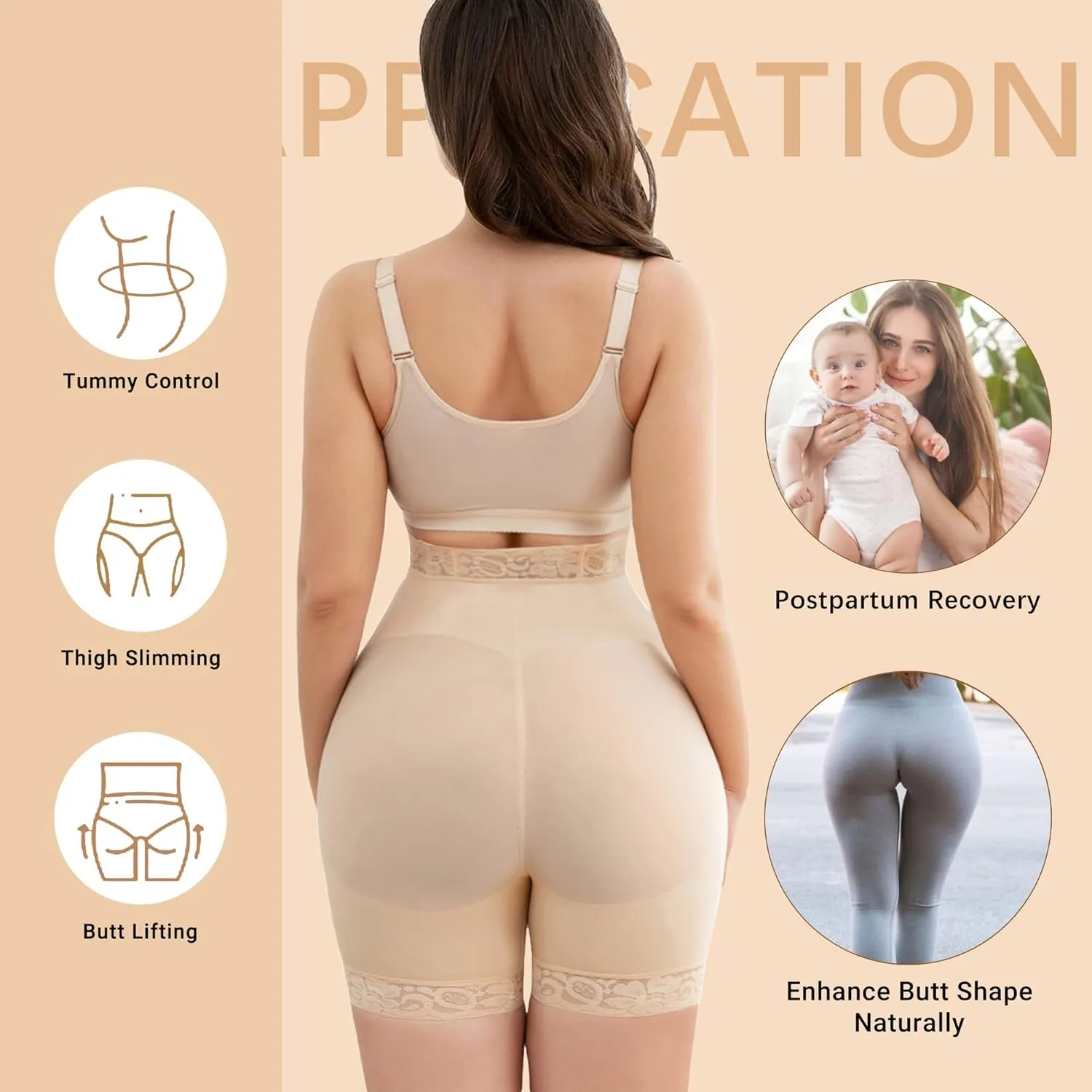 KELLYLEE Butt Lifting Shapewear Tummy Control Panties for Women Faja Shorts Butt Lifter Panties