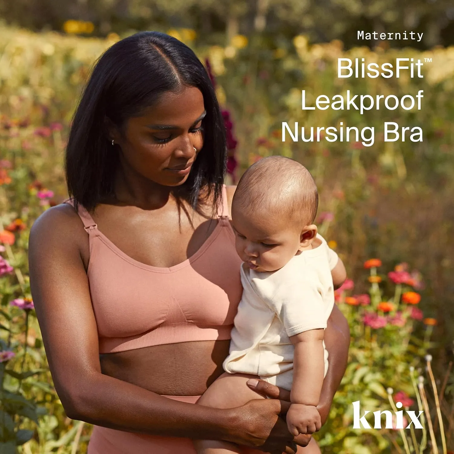 KNIX Seamless BlissFit Leakproof Nursing Bra - Wireless, Seamless Spandex Maternity Bra for Breastfeeding Women