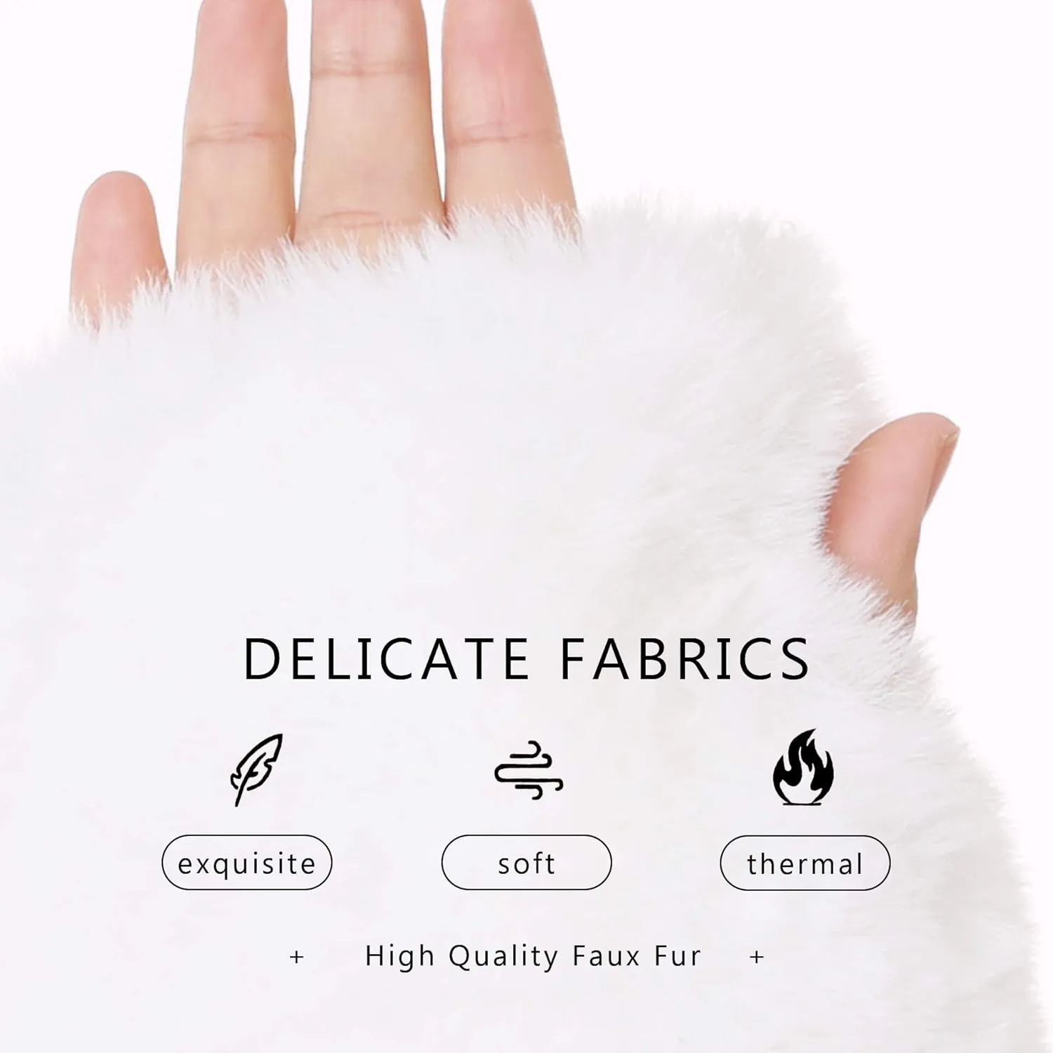 LA CARRIE Women Fingerless Faux Fur Gloves Smooth Furry Soft Fuzzy Plush Winter Cold Warmer Cuffs Black White for Girls