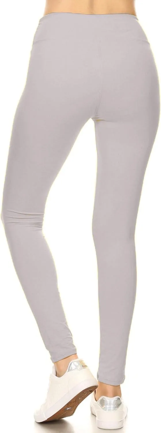 Leggings Depot High Waisted Leggings for Women Buttery Smooth & Soft Women's Solid Yoga - Reg, Plus, 1X3X, 3X5X