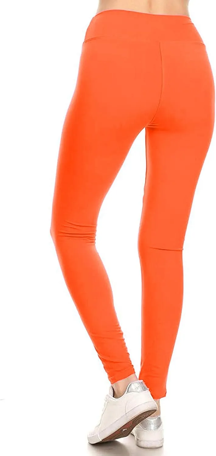 Leggings Depot High Waisted Leggings for Women Buttery Smooth & Soft Women's Solid Yoga - Reg, Plus, 1X3X, 3X5X