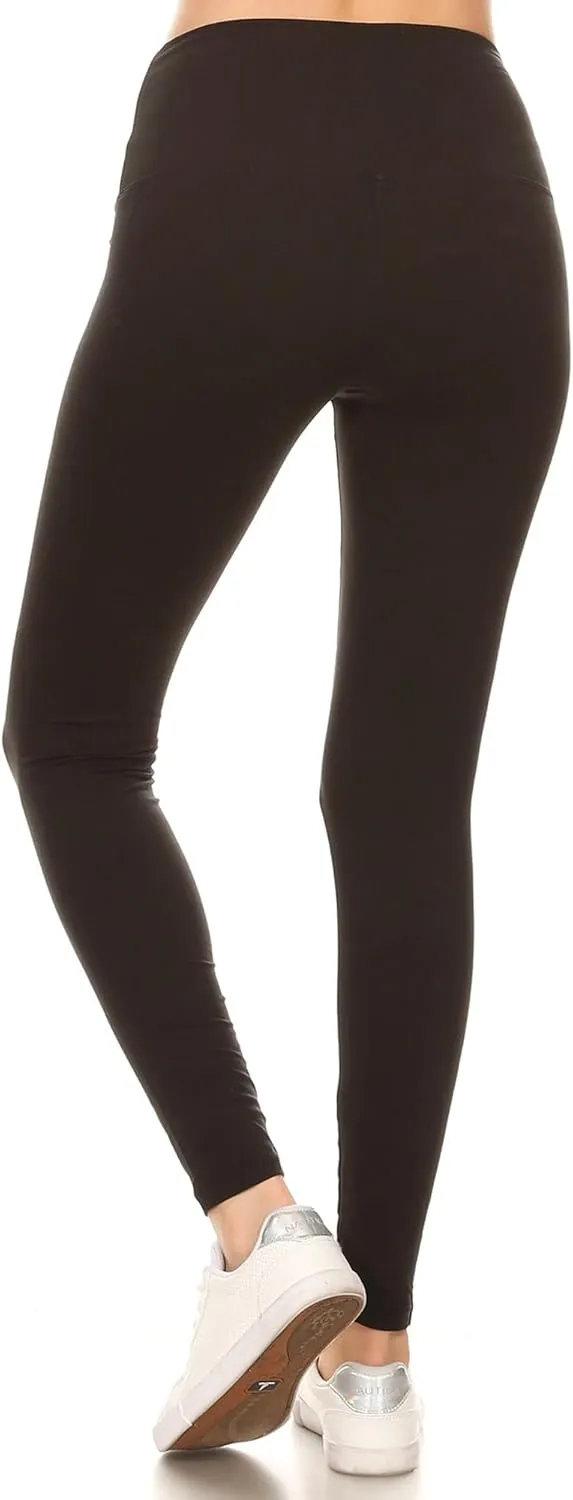 Leggings Depot High Waisted Leggings for Women Buttery Smooth & Soft Women's Solid Yoga - Reg, Plus, 1X3X, 3X5X