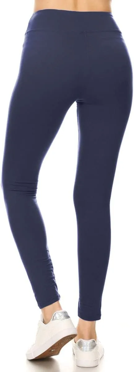 Leggings Depot High Waisted Leggings for Women Buttery Smooth & Soft Women's Solid Yoga - Reg, Plus, 1X3X, 3X5X