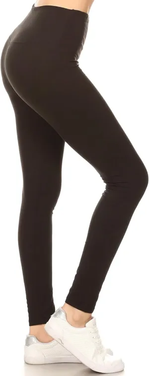 Leggings Depot High Waisted Leggings for Women Buttery Smooth & Soft Women's Solid Yoga - Reg, Plus, 1X3X, 3X5X