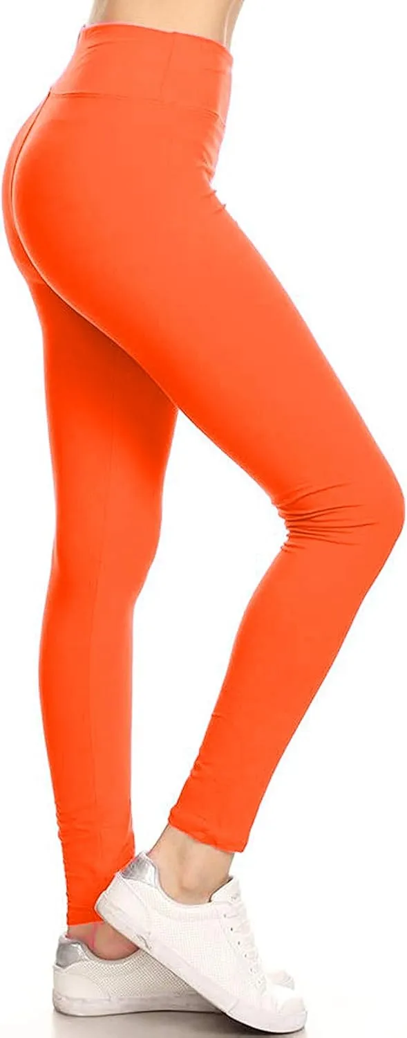 Leggings Depot High Waisted Leggings for Women Buttery Smooth & Soft Women's Solid Yoga - Reg, Plus, 1X3X, 3X5X